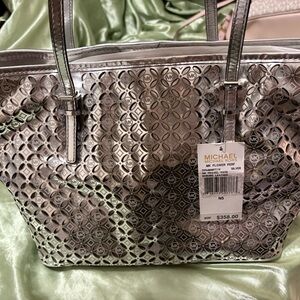 Michael Kors Metallic Silver Tote